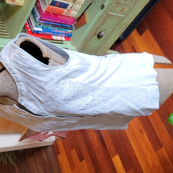 rxb Sleevess Lt Blue Floral Buttin Down Top M - Picture 5 of 9